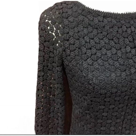NWT Diane Von Furstenberg Caritan Long Sleeve Lace Mini Gray Dress 6 - Picture 7 of 14